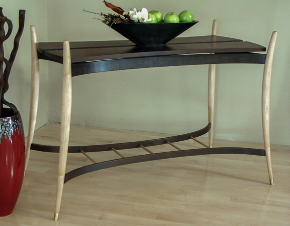 contemporary wenge console table