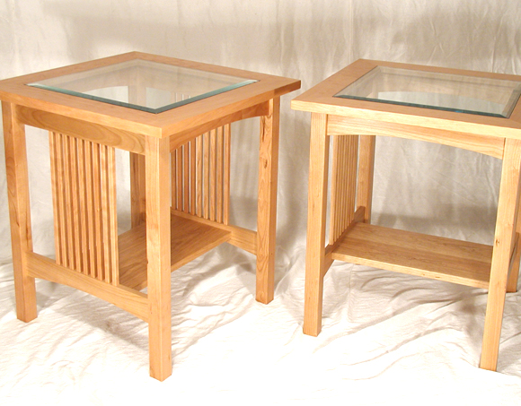 solid wood side tables with tempered glass top