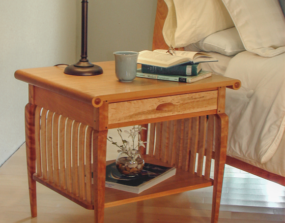 curly maple side table